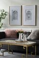 A & B Home 2-Piece Gold/Gray Architectural Wall Art Set-4