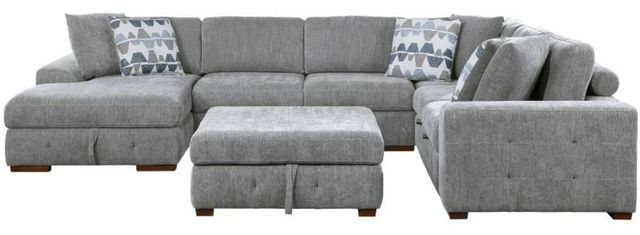 Homelegance® Raife 5-Piece Gray Left-Arm Facing Sleeper Sectional with Chaise and Ottoman-2