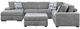 Homelegance® Raife 5-Piece Gray Left-Arm Facing Sleeper Sectional with Chaise and Ottoman-2