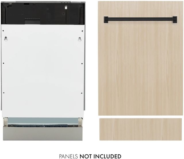 ZLINE Autograph Edition Tallac 18" Panel Ready 3rd Rack Top Control Built-In Dishwasher with Matte Black Handle-3