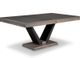 Handstone Customizable Portland Maple 48x84 Solid Top Metal “V” Pedestal Dining Table-0