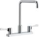 Elkay Chrome 8" Centerset Exposed Deck Mount Faucet with Arc Spout and 4" Lever Handles-0