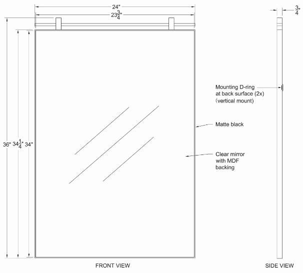 Renwil® Titel Powder Coated Dark Matte Black Mirror-4