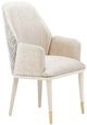 Michael Amini® Lisbon Silken Matte Cream Dining Arm Chair-0
