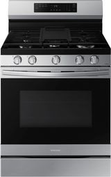 Samsung 30" Fingerprint Resistant Stainless Steel Smart Freestanding Natural Gas Range with No Preheat Air Fry and Convection