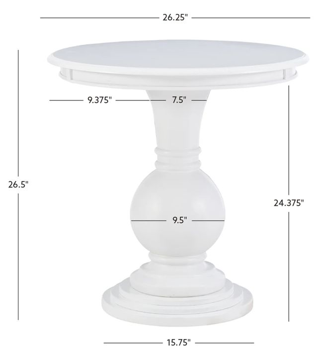 Powell® Amelia White Round Accent Table-2