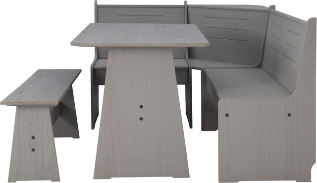 Linon Willow 3-Piece Gray Corner Nook Set-2
