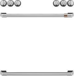Café™ Brushed Stainless Steel Front Control Induction Knobs and Handle Kit