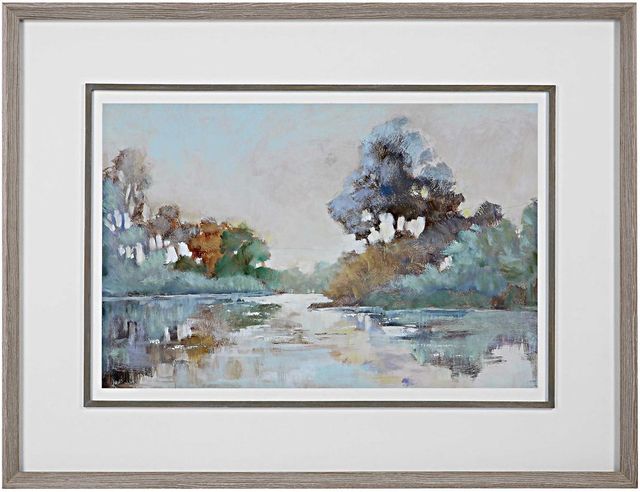 Uttermost® Morning Lake Watercolor White Oak Framed Print-0