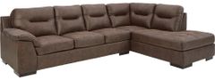 Signature Design by Ashley® Maderla 2-Piece Walnut Right-Arm Facing Sectional and Chaise
