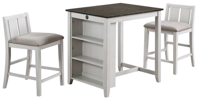 New Classic® Home Furnishings Heston 3-Piece Brown/White Dining Set-0