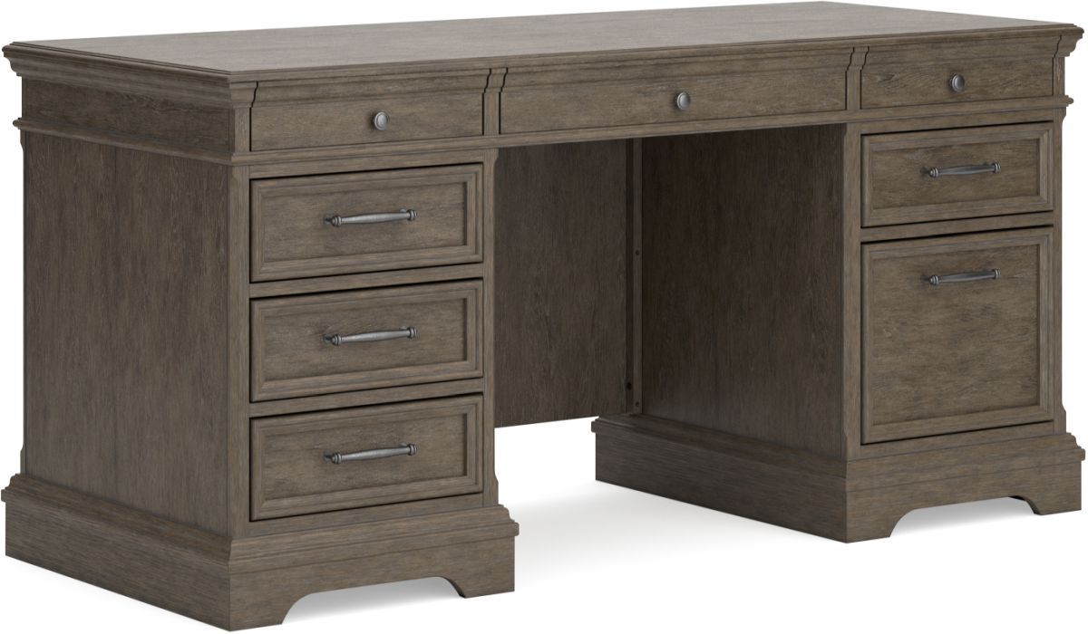 Signature Design by Ashley Janismore Distressed Weathered Gray Office Desk Sides Furniture Bedding Dora AL
