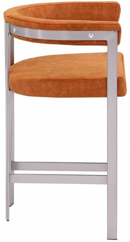 Meridian Furniture Marcello Brushed Cognac/Brushed Chrome Counter Stool-2