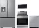 Samsung 4 Piece Fingerprint Resistant Stainless Steel Electric Kitchen Package-0
