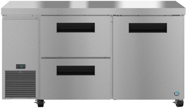 Hoshizaki Steelheart® 60" 17.22 Cu. Ft. Stainless Steel Two Section Undercounter Side Mount Refrigerator with Drawer/Door Combo-0