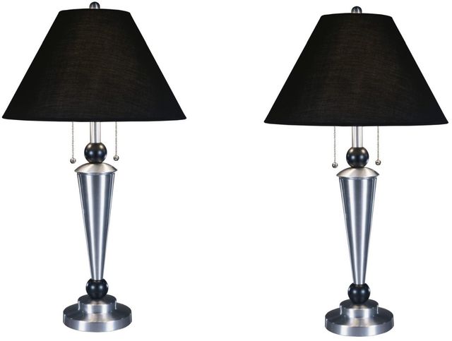 Signature Design by Ashley® Cynthia 2-Piece Nickel Table Lamp-0