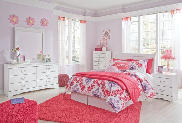 Signature Design by Ashley® Anarasia 2-Piece White Full Sleigh Bed Set-3