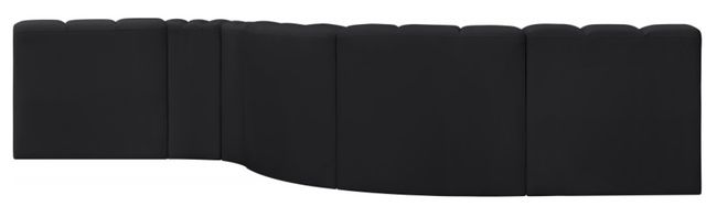 Meridian Furniture Arc 6-Piece Black Vegan Leather Sectional-2