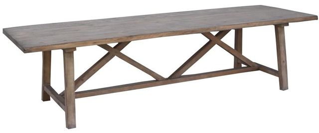 Nest Home Collections Two Harbors Antique Natural 118" Rectangular Dining Table-0