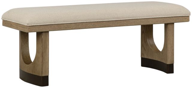 Magnussen Home® Tristan Beige/Swiss Coffee Brown Upholstered Bench-0