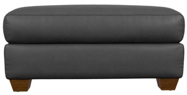 La-Z-Boy® Wilmette Navy Leather Ottoman-1