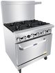 Atosa® CookRite 36'' Stainless Steel Commercial Freestanding Gas Range-2