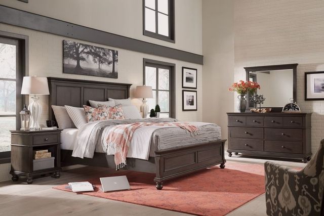 aspenhome® Oxford Peppercorn Queen Panel Bed-2