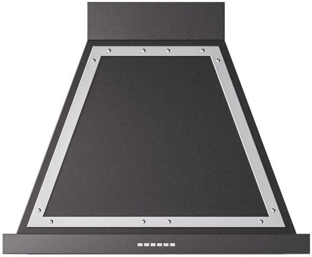 Ilve® Nostalgie II Noblesse 30" Glossy Black Wall Mounted Range Hood with Chrome Trim-0
