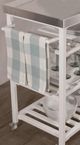HH2 Home Kennon White Stainless Steel Kitchen Cart-3