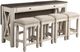 Bernards Waverly 5-Piece Antique White/Gray Wash Counter Set-0
