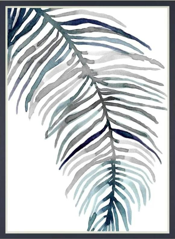 Classy Art Blue Feathered Palm II by Emma Scarvey Wall Art-1