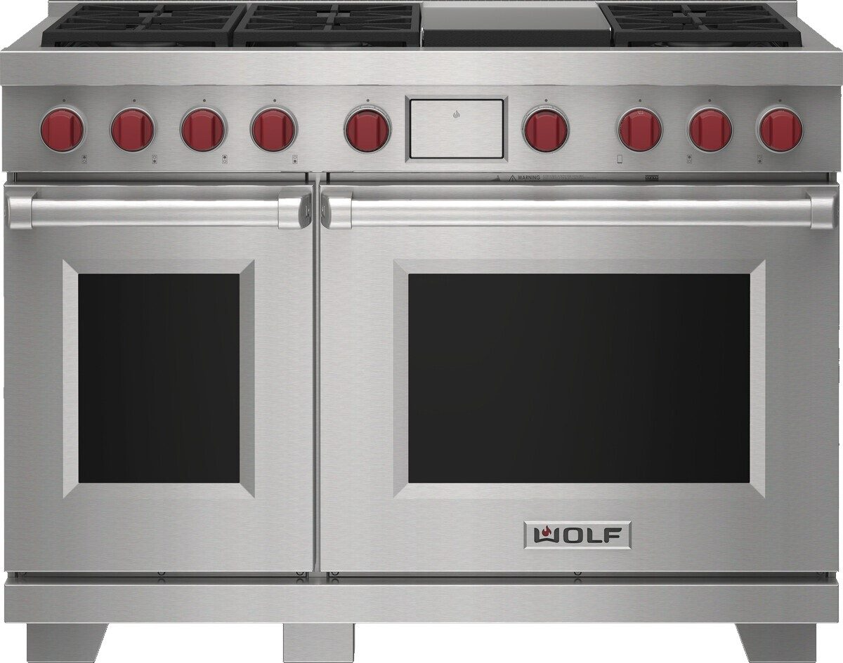 Wolf® 48&quot; Stainless Steel Freestanding Dual Fuel Range and 