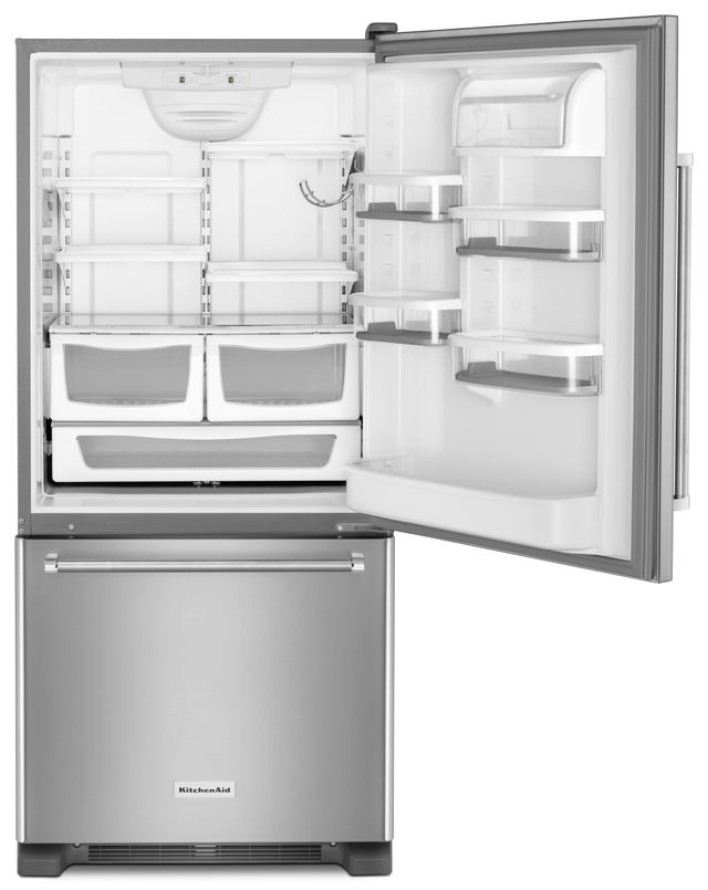 KitchenAid® 30 in. 18.6 Cu. Ft. Stainless Steel Bottom Freezer Refrigerator-1