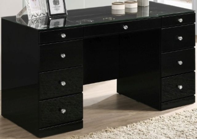 Crown Mark Avery Black Vanity Table -0