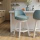 Armen Living Erika 3-Piece Light Blue/White Counter Stool Set-1