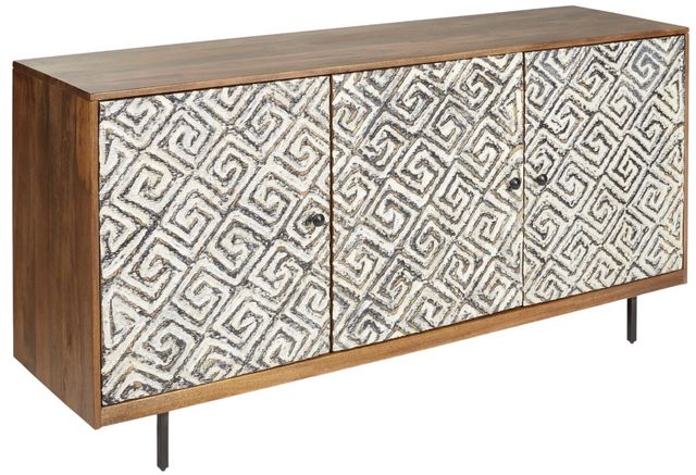 Signature Design by Ashley® Kerrings Brown/Black/White Accent Cabinet
