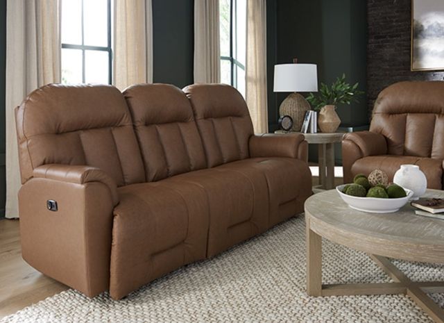 Best® Home Furnishings Customizable Suitably Leather Power Reclining Space Saver Sofa with Power Tilt Headrest-3