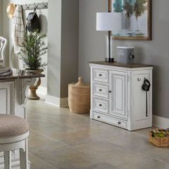 Liberty Furniture Magnolia Manor White Pet Feeder Cabinet
