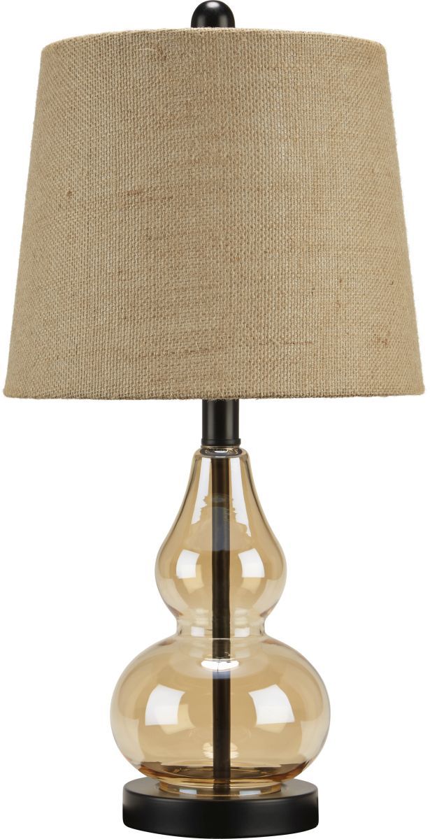 Signature Design by Ashley® Makana Champagne/Black Glass Table Lamp-0