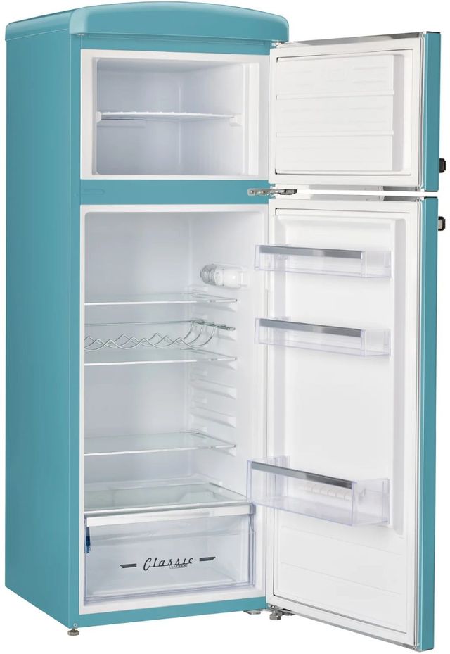 Unique® Appliances Classic Retro 22'' 7.5 Cu. Ft. Ocean Mist Turquoise Top Freezer Refrigerator-1