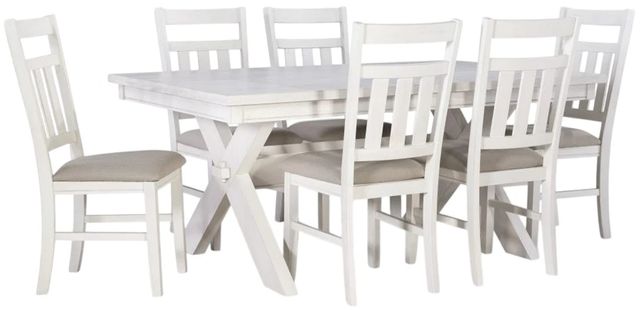Powell® Turino 7-Piece Smokey White/Tan Dining Set-0