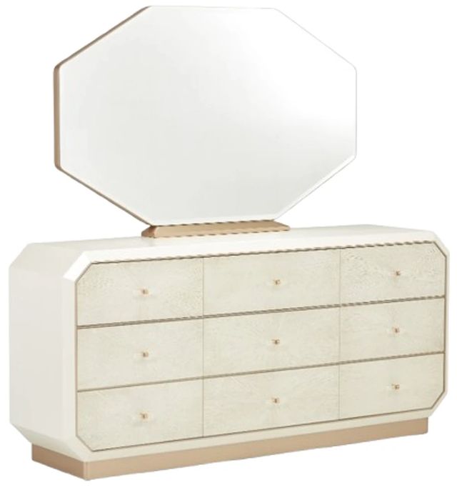 Michael Amini® La Rachelle Medium Champagne Dresser and Mirror-0