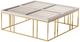 Michael Amini® Carmela Shimmer Ivory Cocktail Table with Gold Base-2