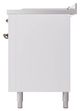 Ilve® Nostalgie II Noblesse 60'' White Pro Style Dual Fuel Range with Burnished Trim-3