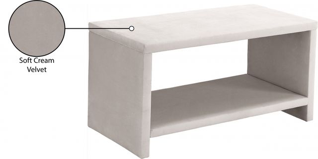 Meridian Furniture Cleo Cream Velvet Nightstand-2