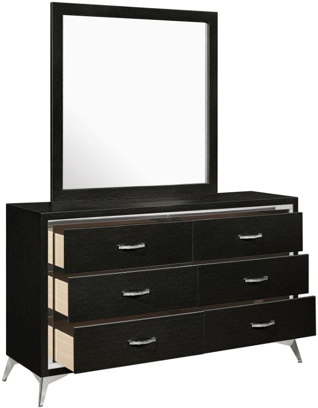 New Classic® Home Furnishings Huxley Black Dresser and Mirror-3