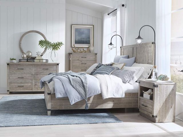 aspenhome® Foundry Weathered Stone California King Panel Bed-3