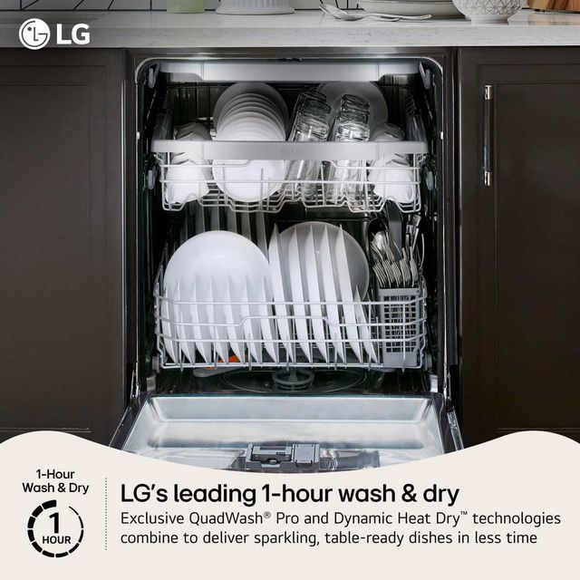 LG 24" PrintProof™ Stainless Steel Top Control Built-In Dishwasher with FlushFit Design and Dynamic Heat Dry™-2