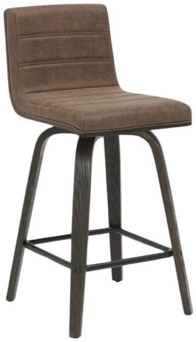 Armen Living Vienna Espresso/Vintage Dark Brown Swivel Counter Stool-0