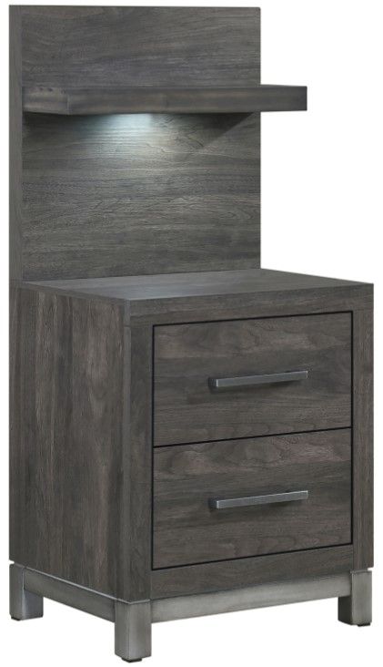 Homelegance® Zephyr Gray Nightstand-0